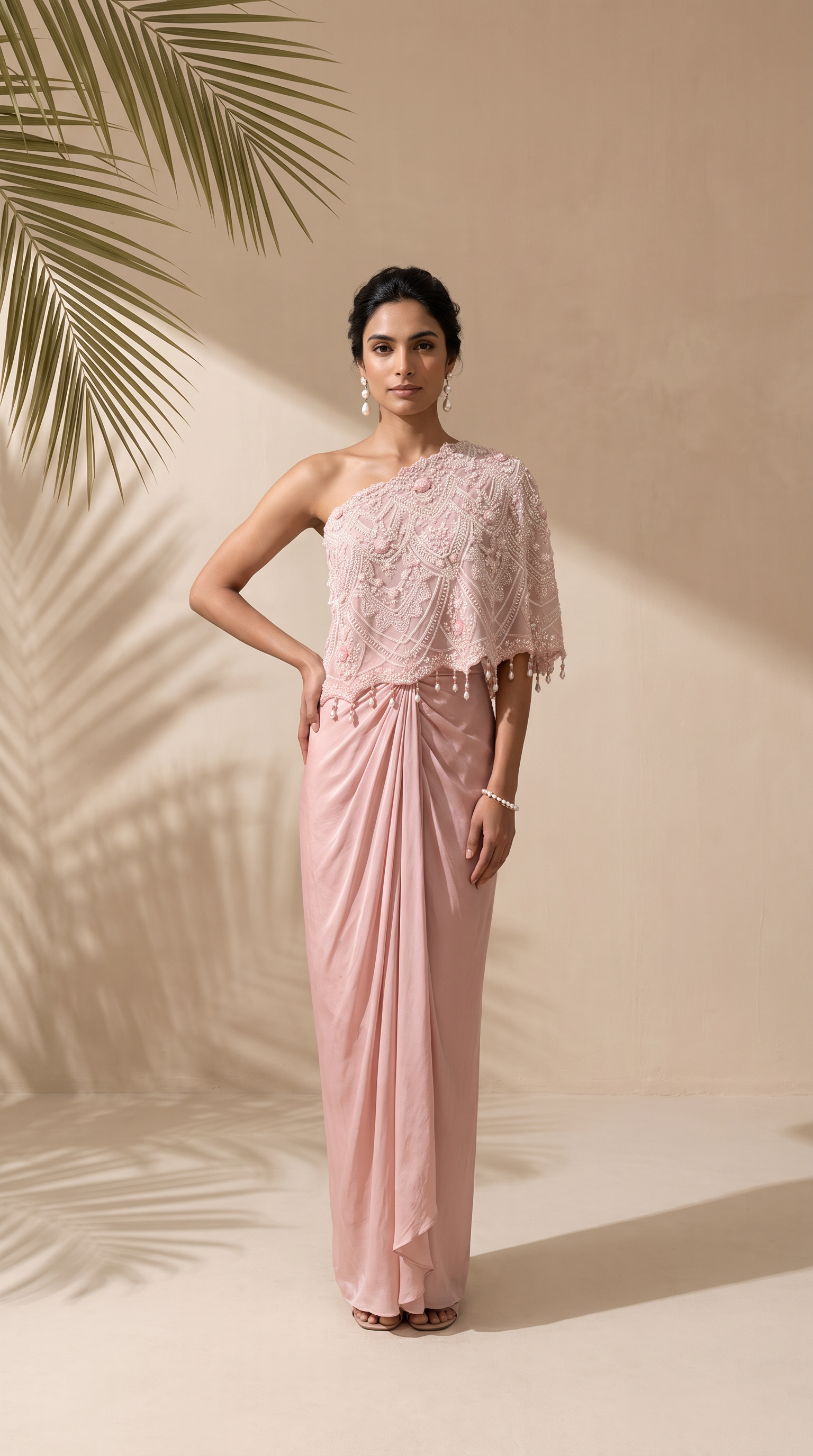 Rosalie -  Hand Embroidered Cape With Sequins