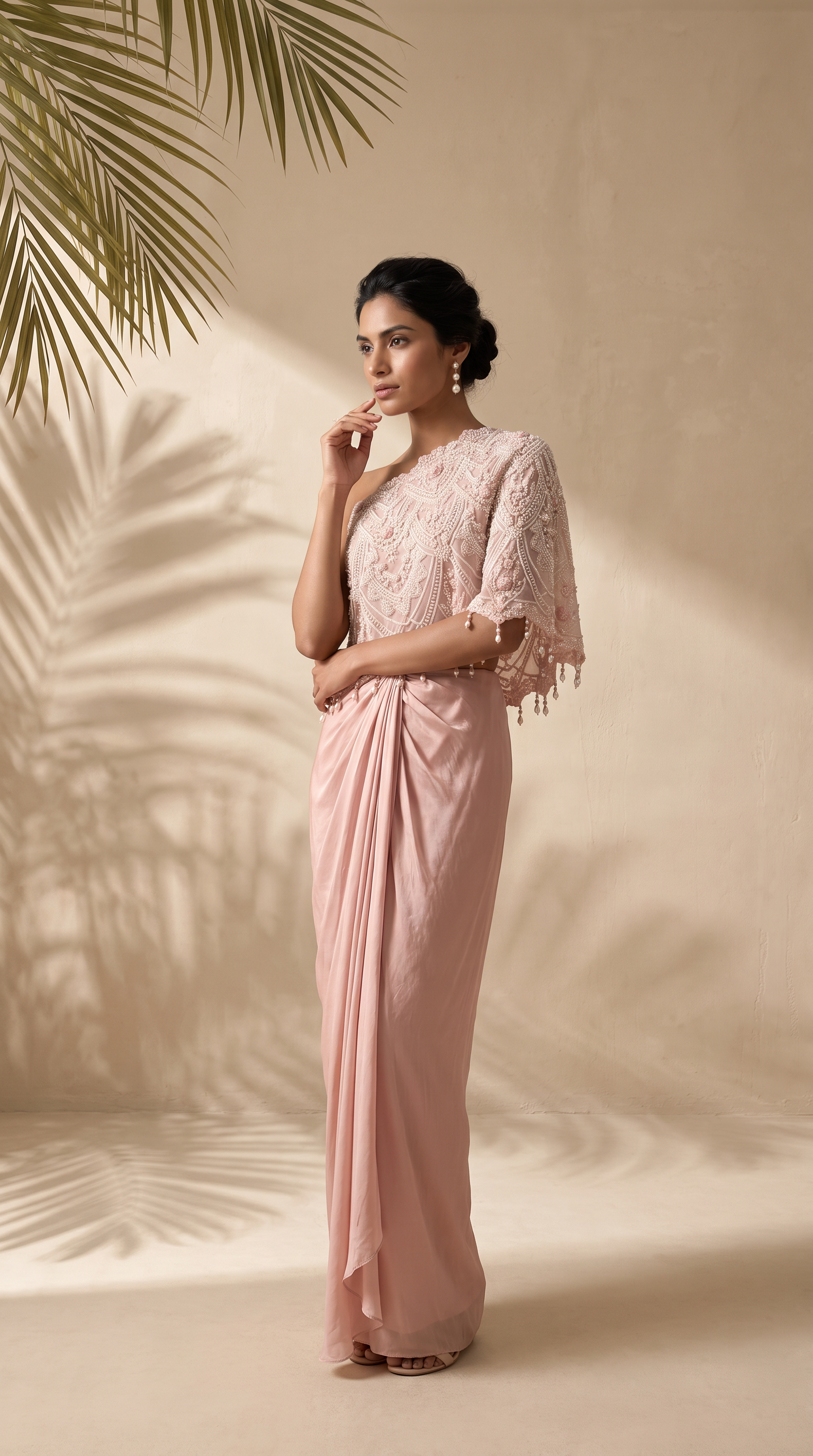 Rosalie -  Hand Embroidered Cape With Sequins