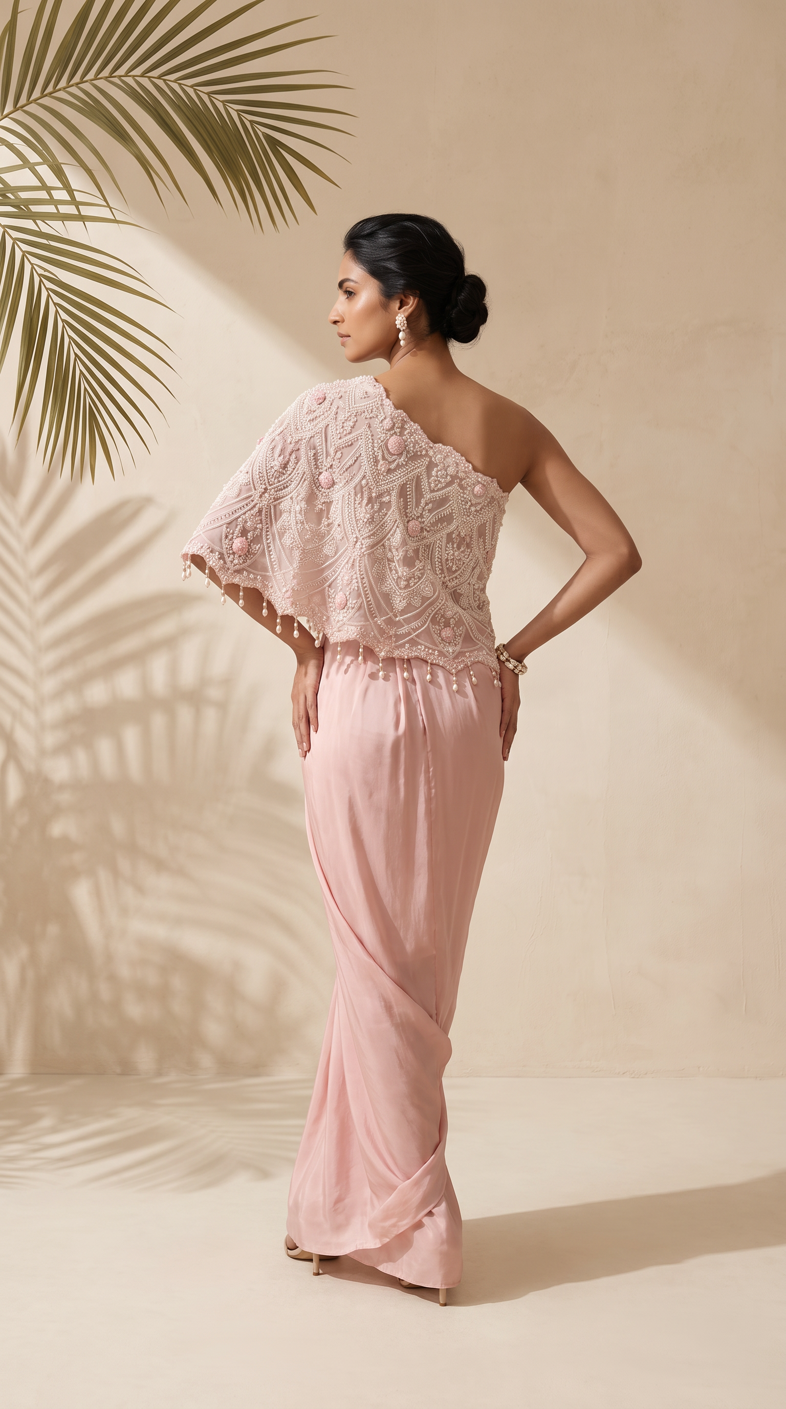 Rosalie -  Hand Embroidered Cape With Sequins
