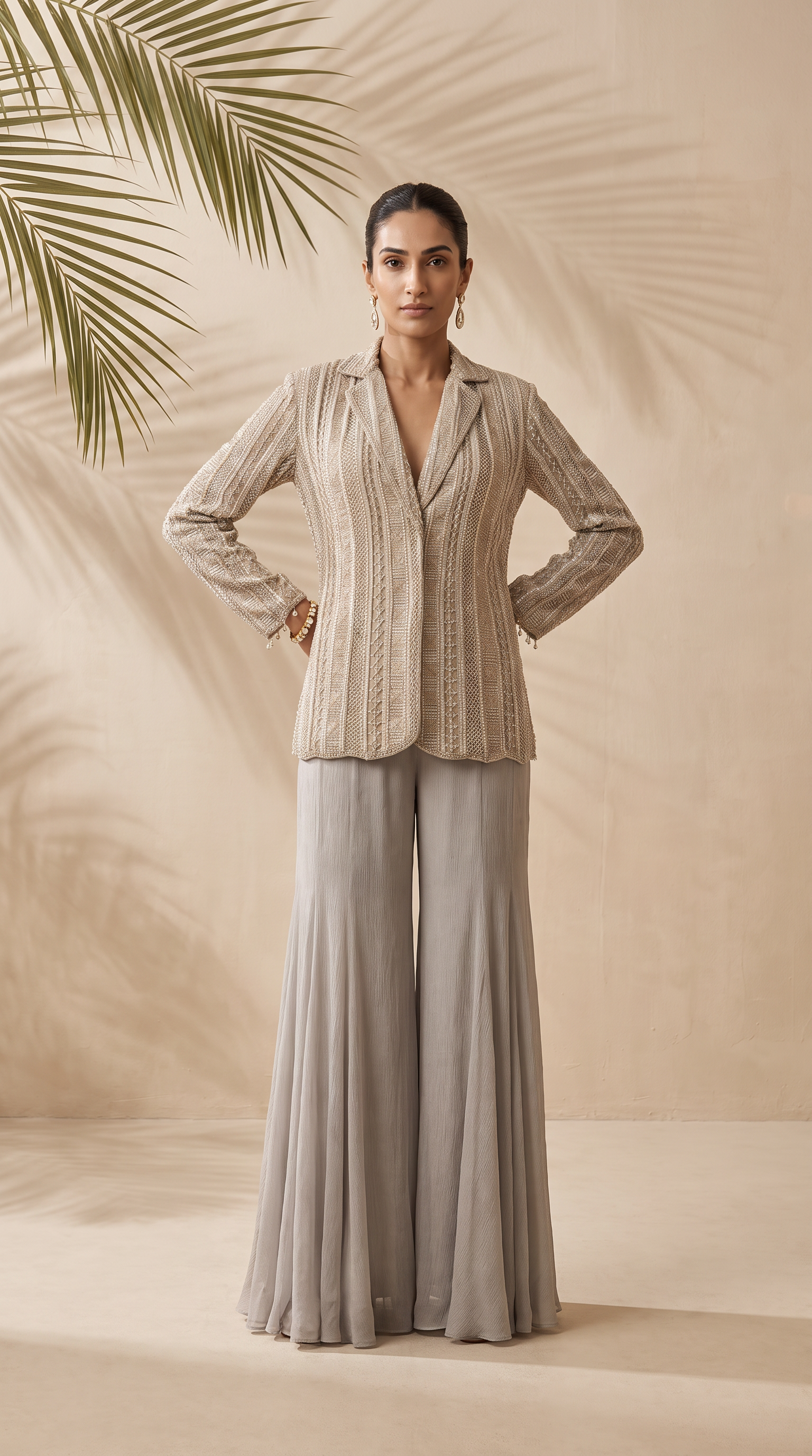 Devon - Hand Embroidered Jacket Set