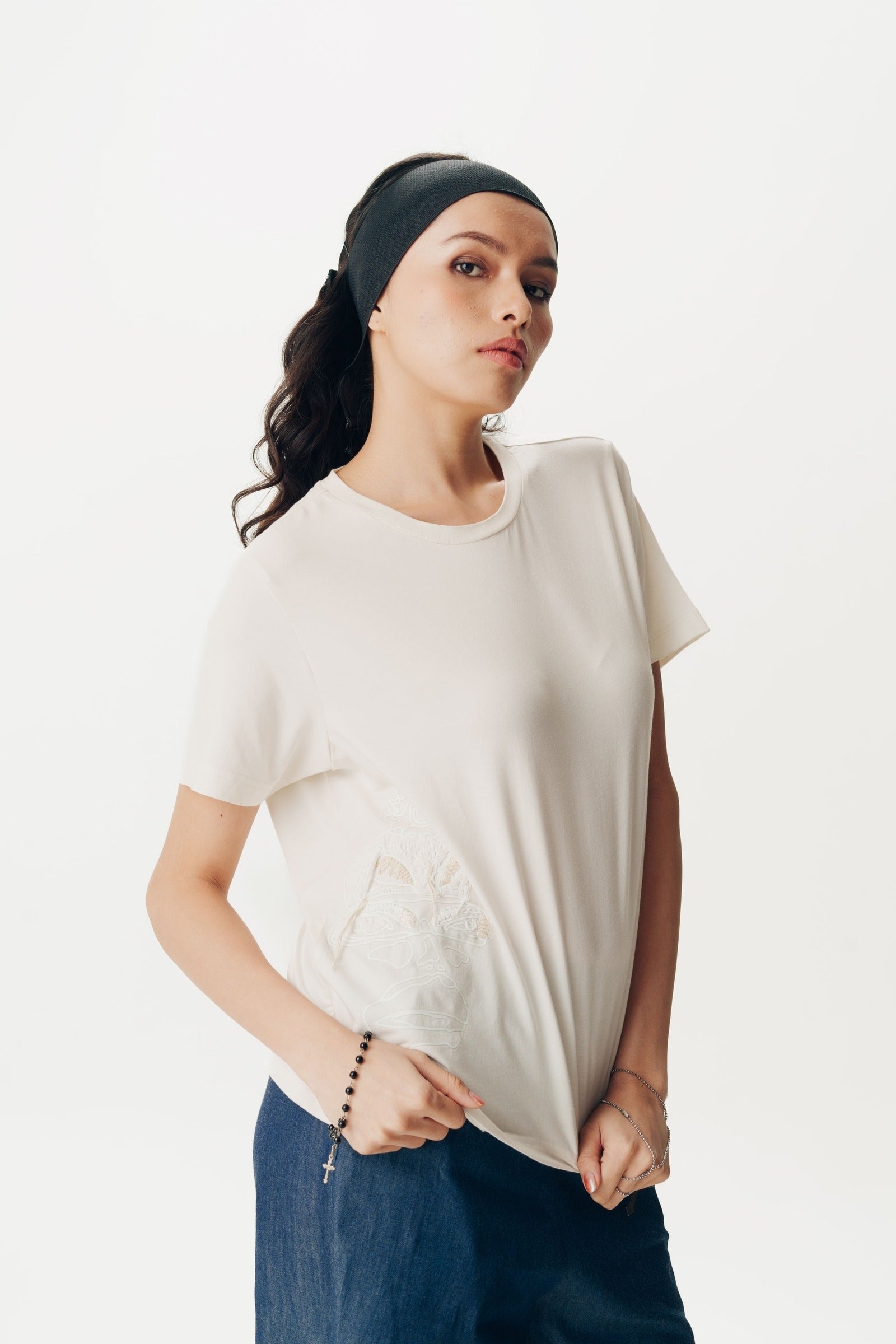 Embroidered Half Sleeve T Shirt