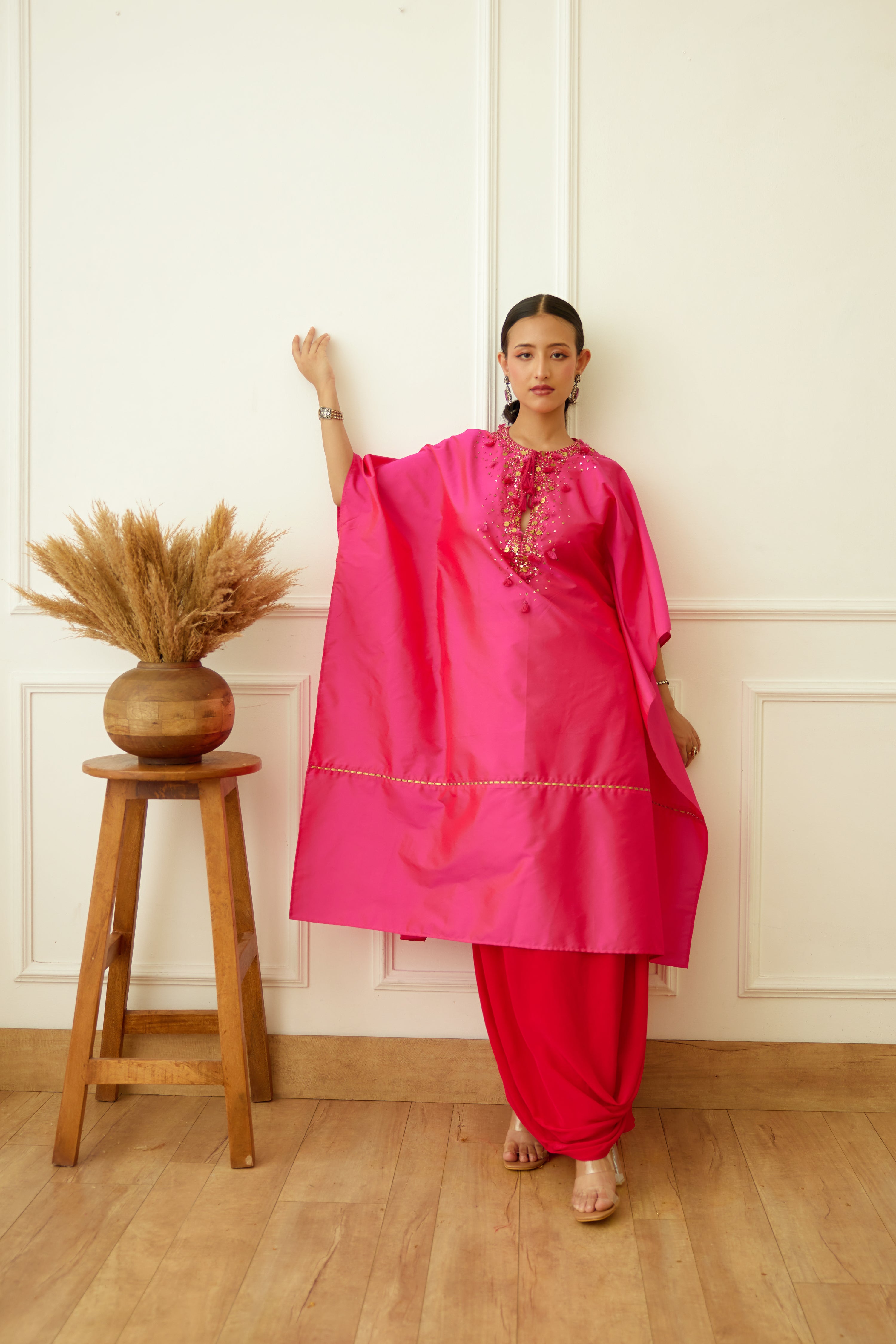 Rani Pink Embroidered Skirt Set