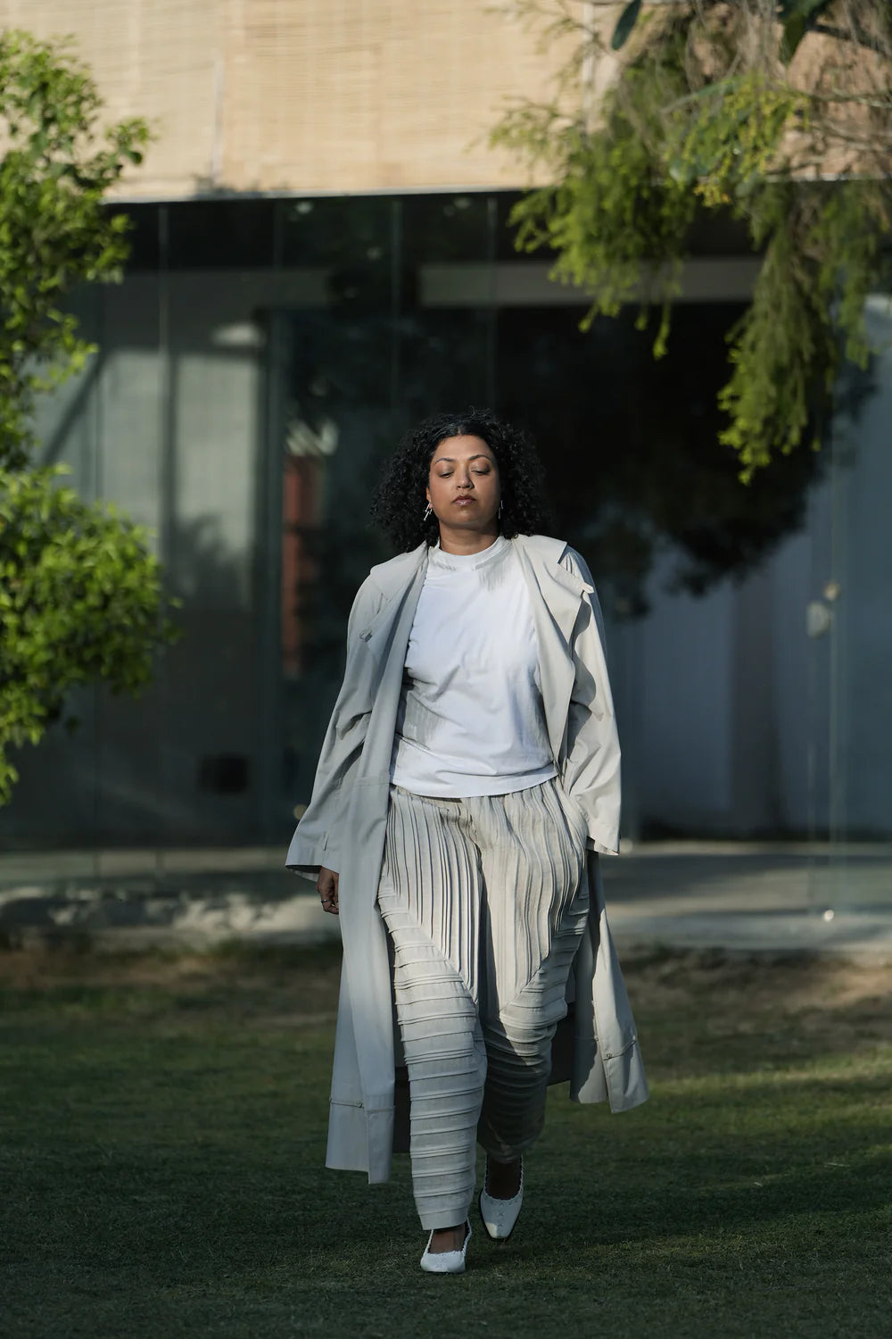 Oversized Trench Coat With Convertible Lengths