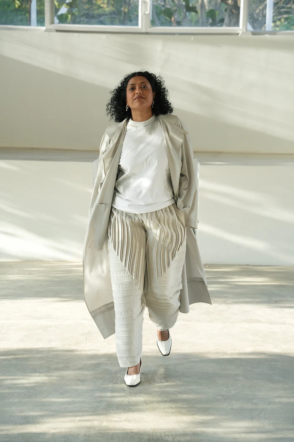 Oversized Trench Coat With Convertible Lengths