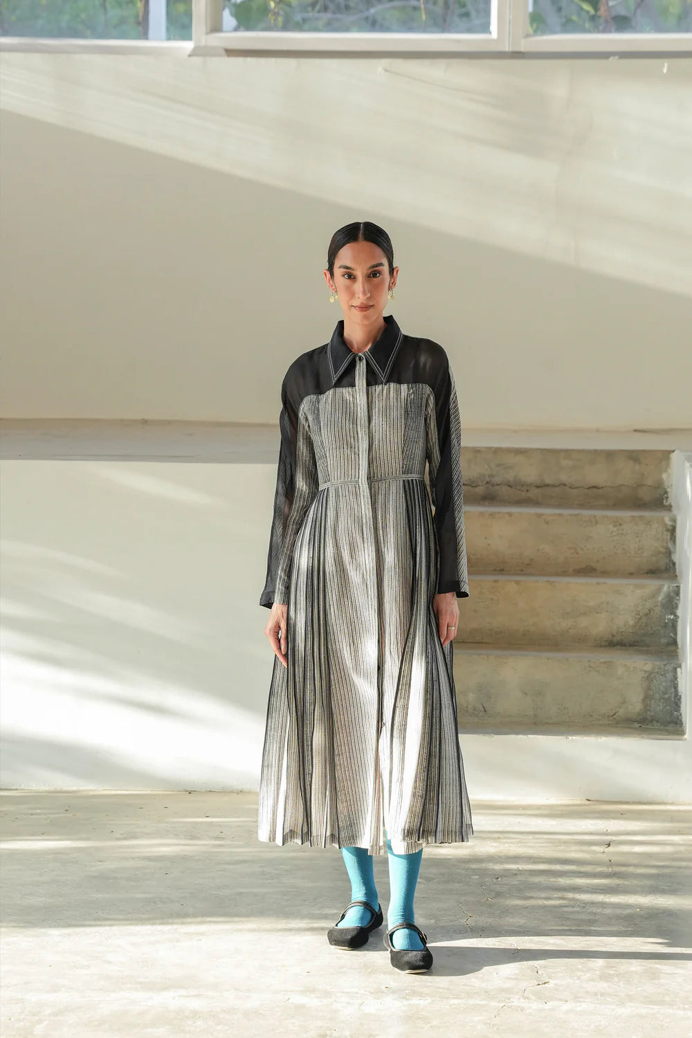 Panelled Block Printed Dress
