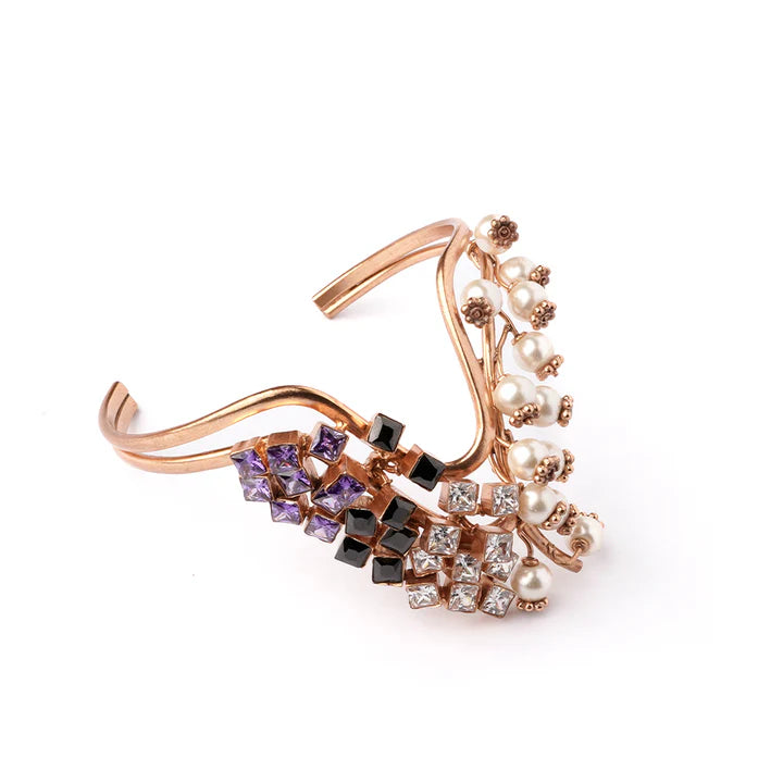 Iridescent Nebula Gold Plated Cuff Bracelet