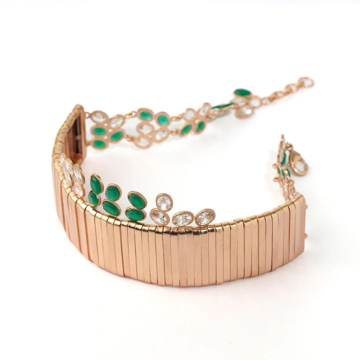 Cosmic Wreath Gold Ribbon Emerald Choker