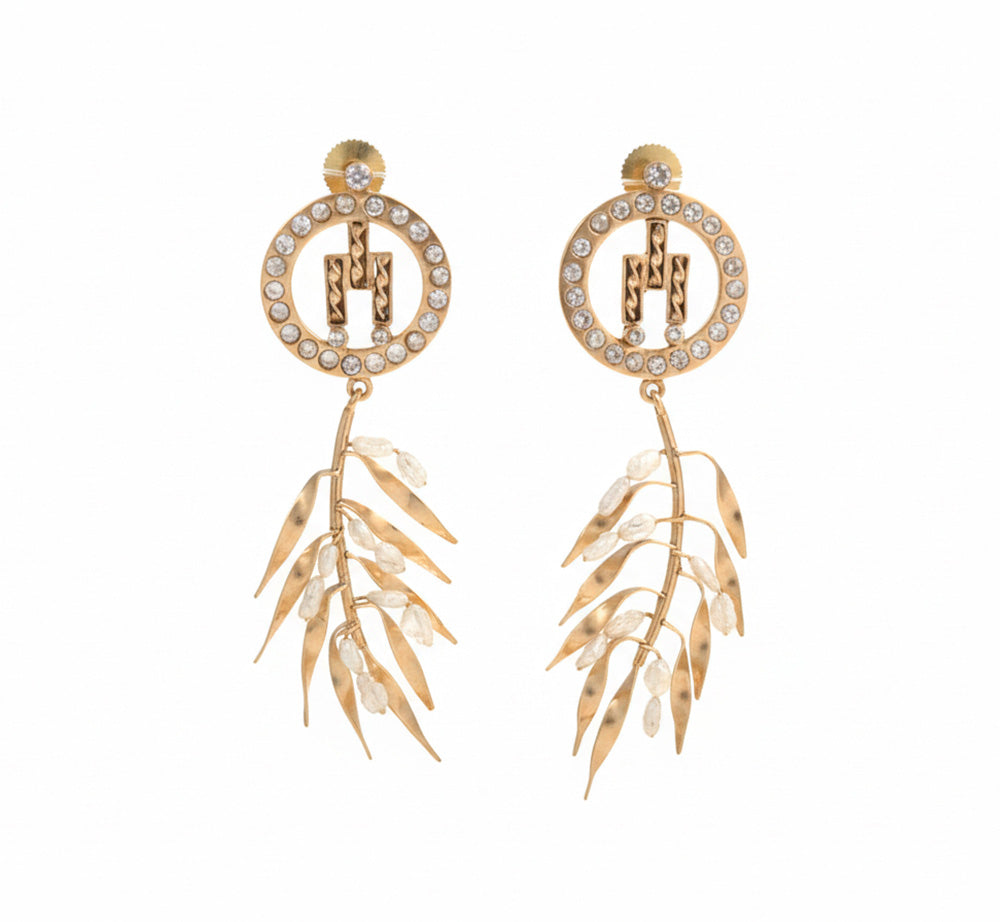 Jewels And Knotgrass Long Stud Earrings