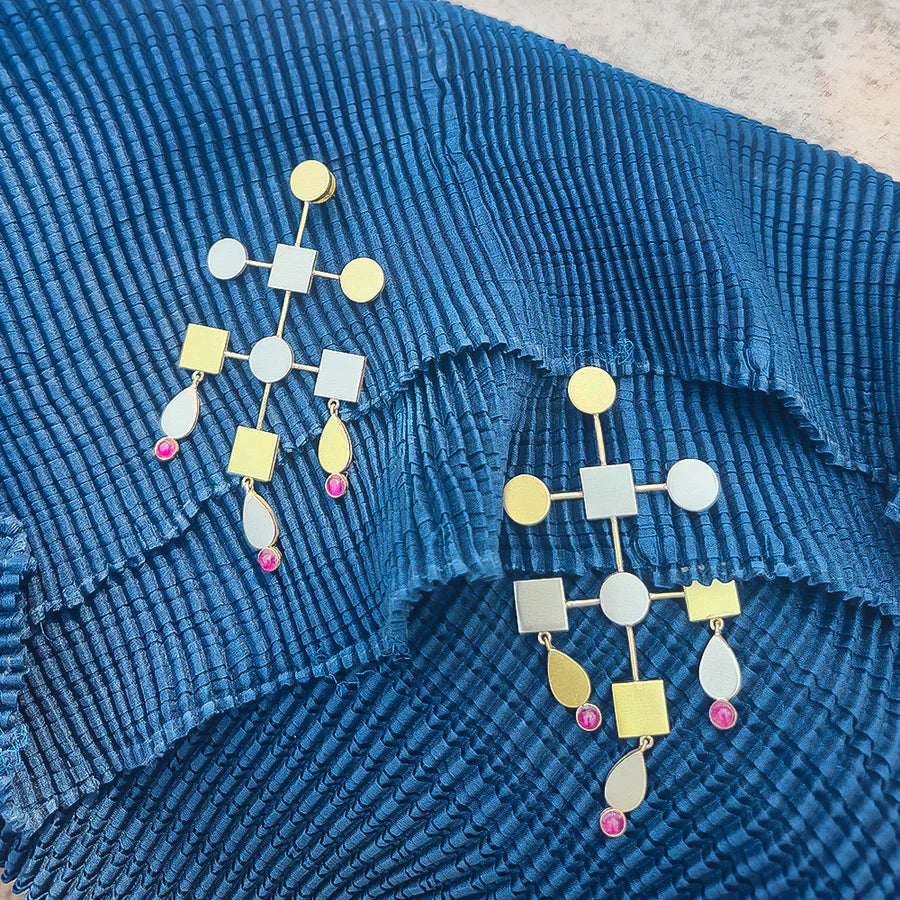 Olympus Balance Geometric Drop Earrings