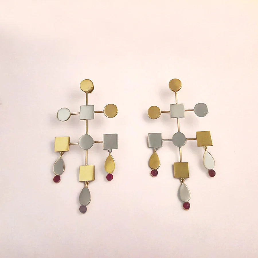 Olympus Balance Geometric Drop Earrings