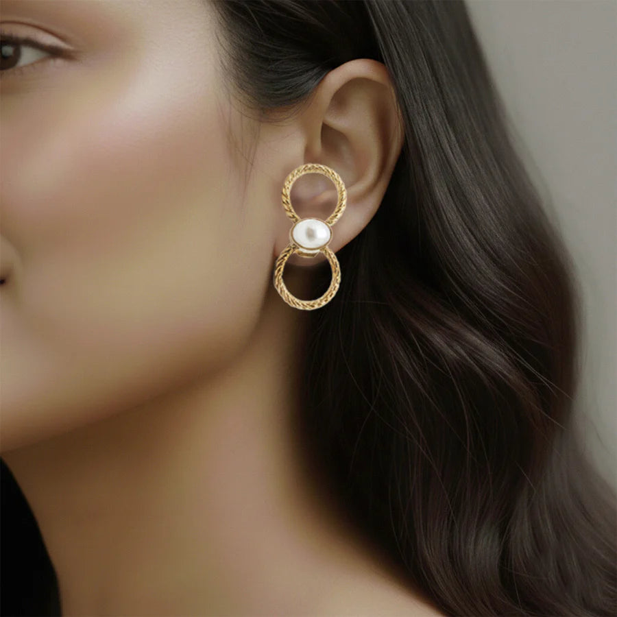 Aphrodite’s Knots Pearl Loop Earrings
