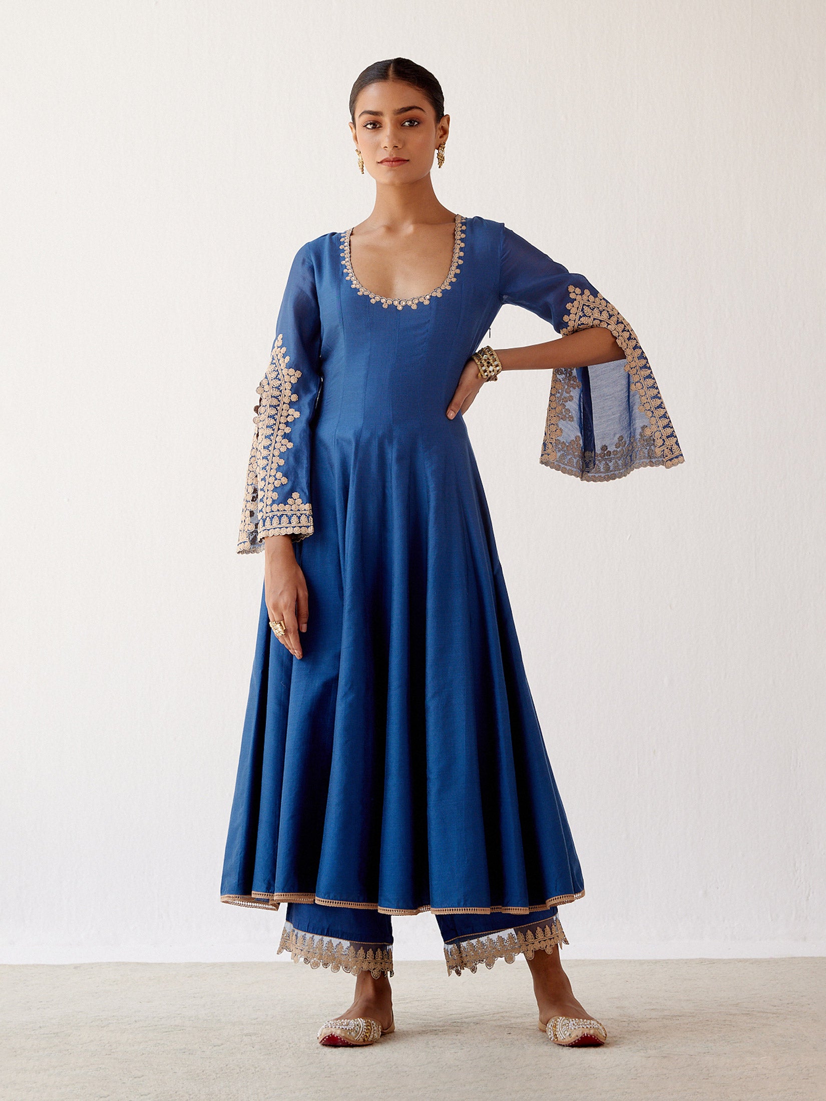 Blue Dori Embroidered Anarkali Set