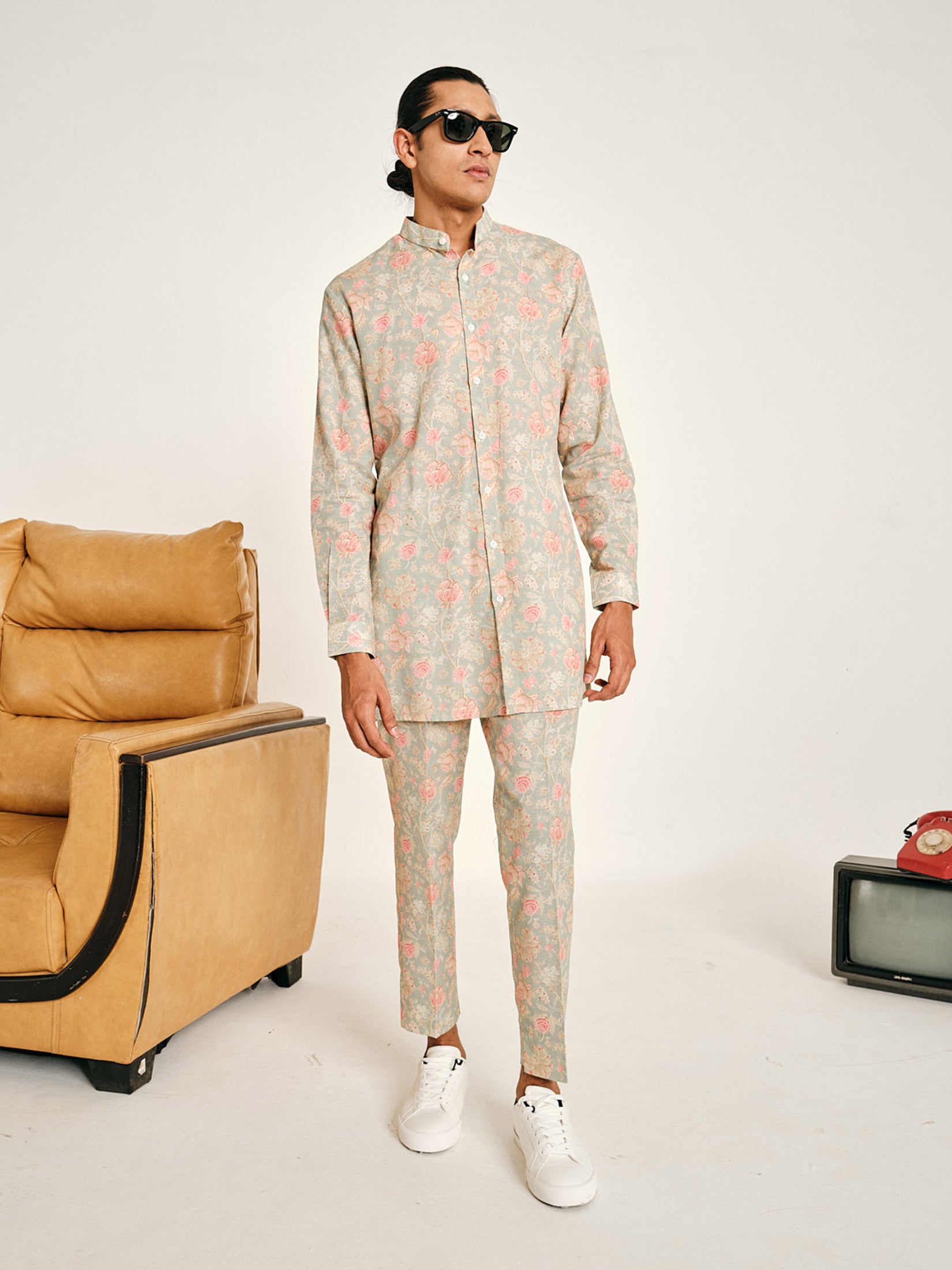Vintage Shalimar Linen Kurta Pajama Set