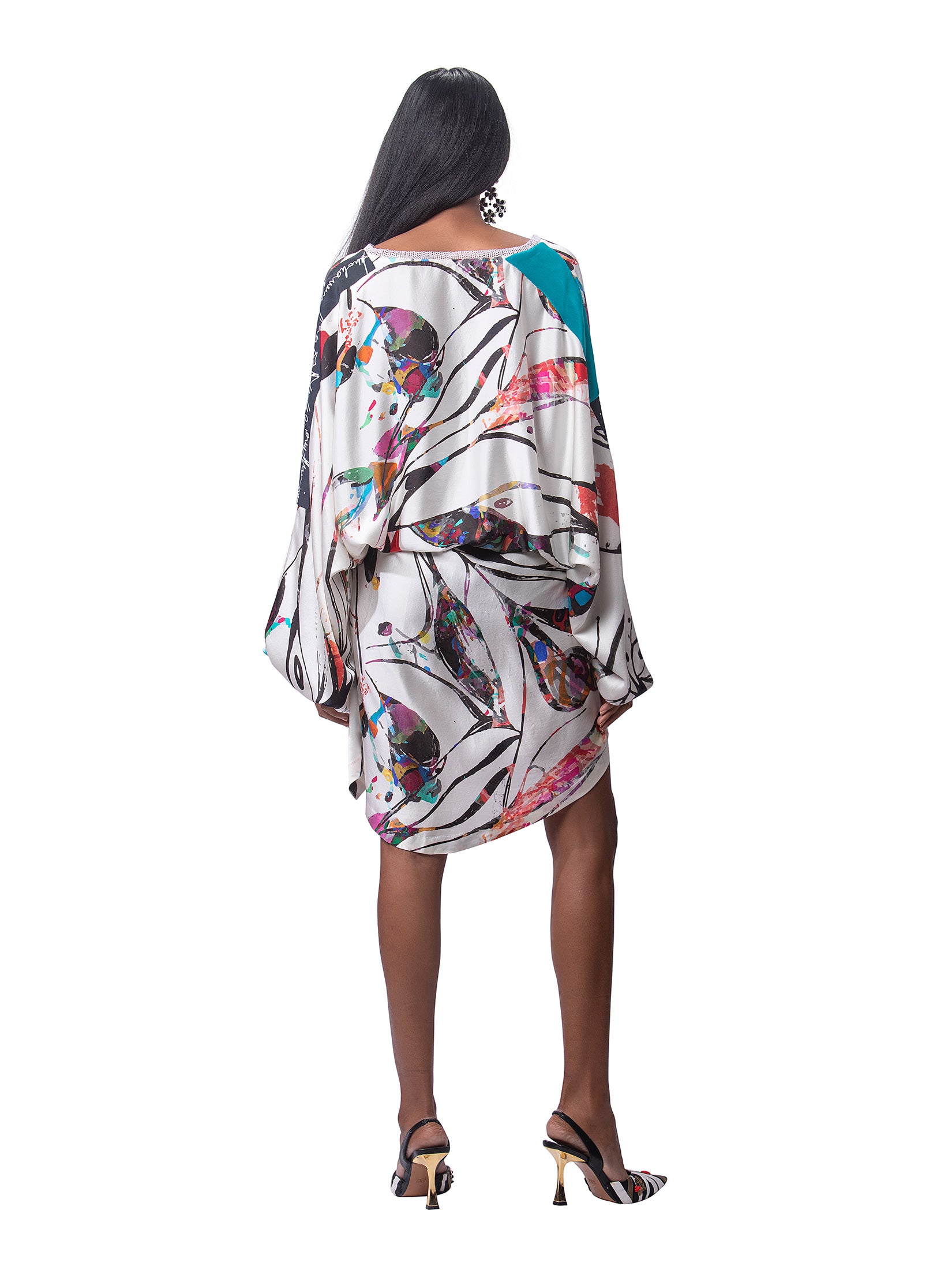 Oversized Top With Draped Silk Skirt