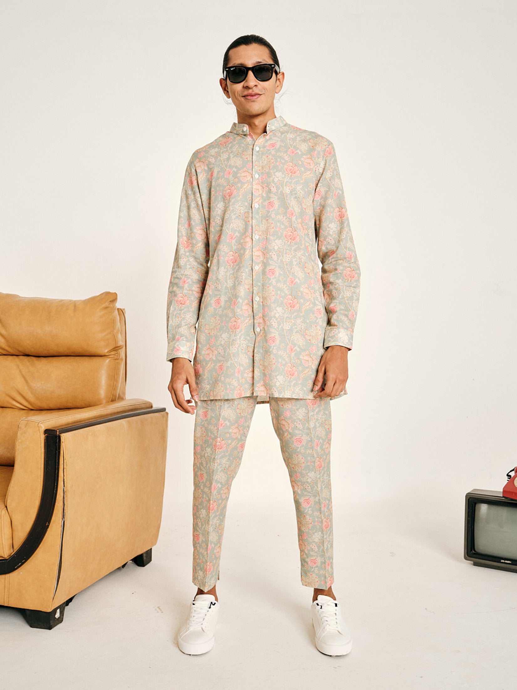 Vintage Shalimar Linen Kurta Pajama Set
