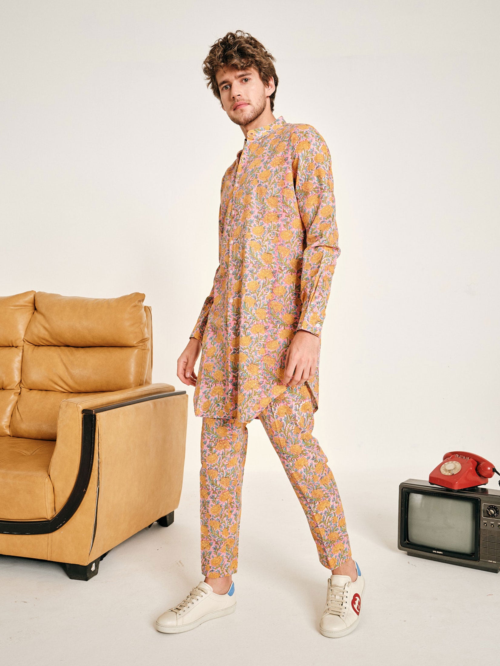 Marigold Cotton Kurta Pajama Set