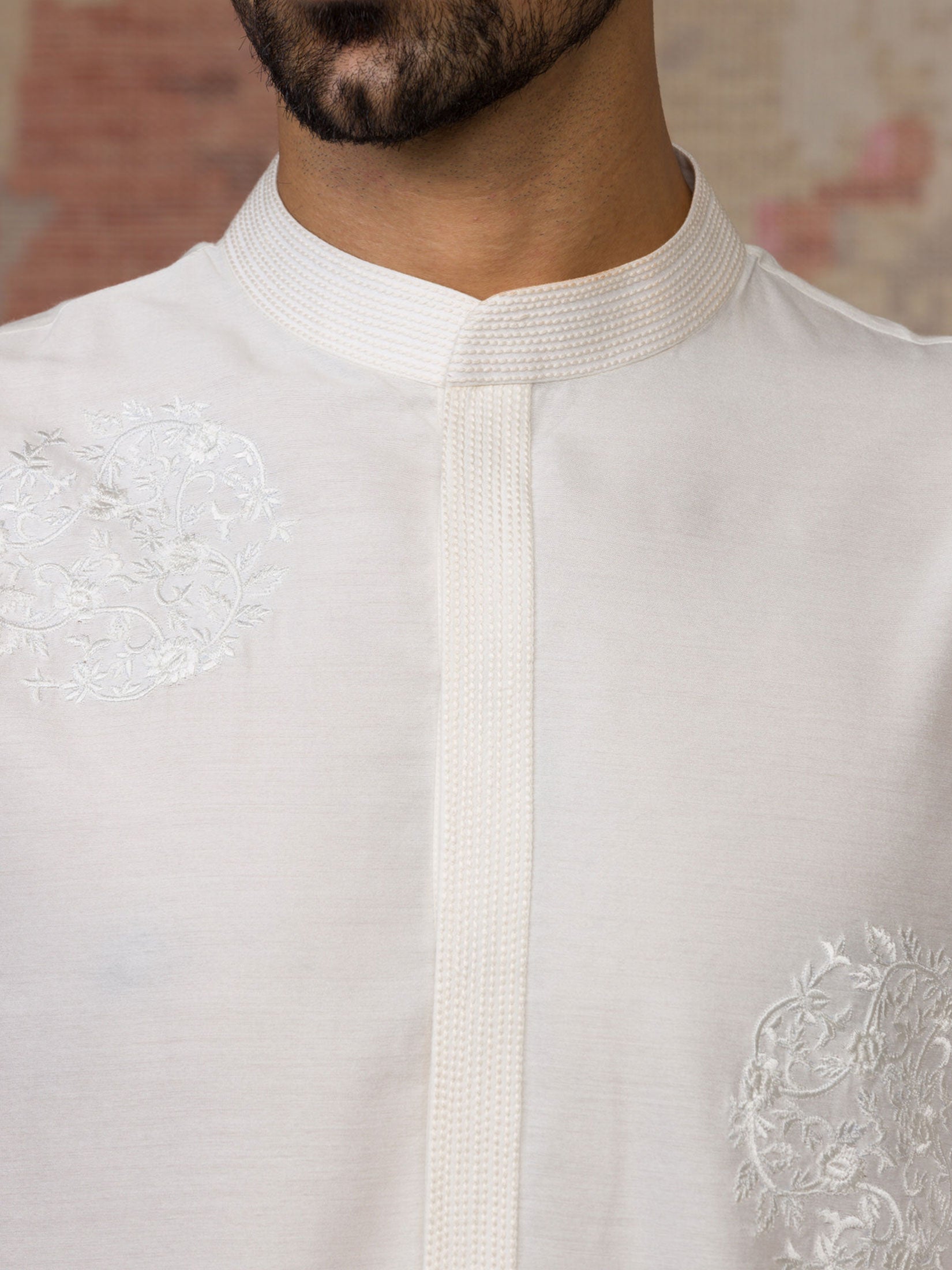 Ivory Kurta in Cotton Silk Blend Set