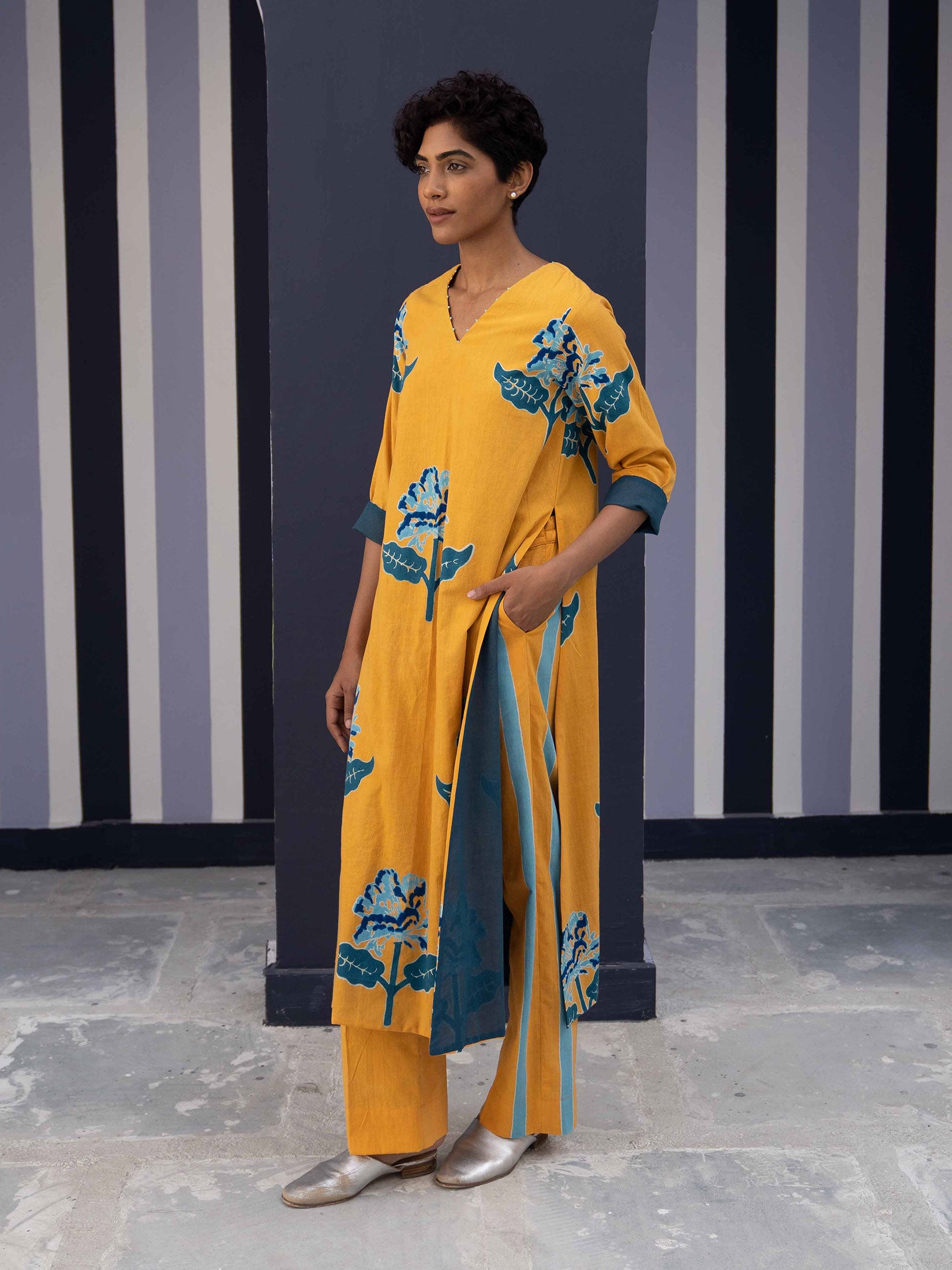 Gulkand Yellow Kurta Set