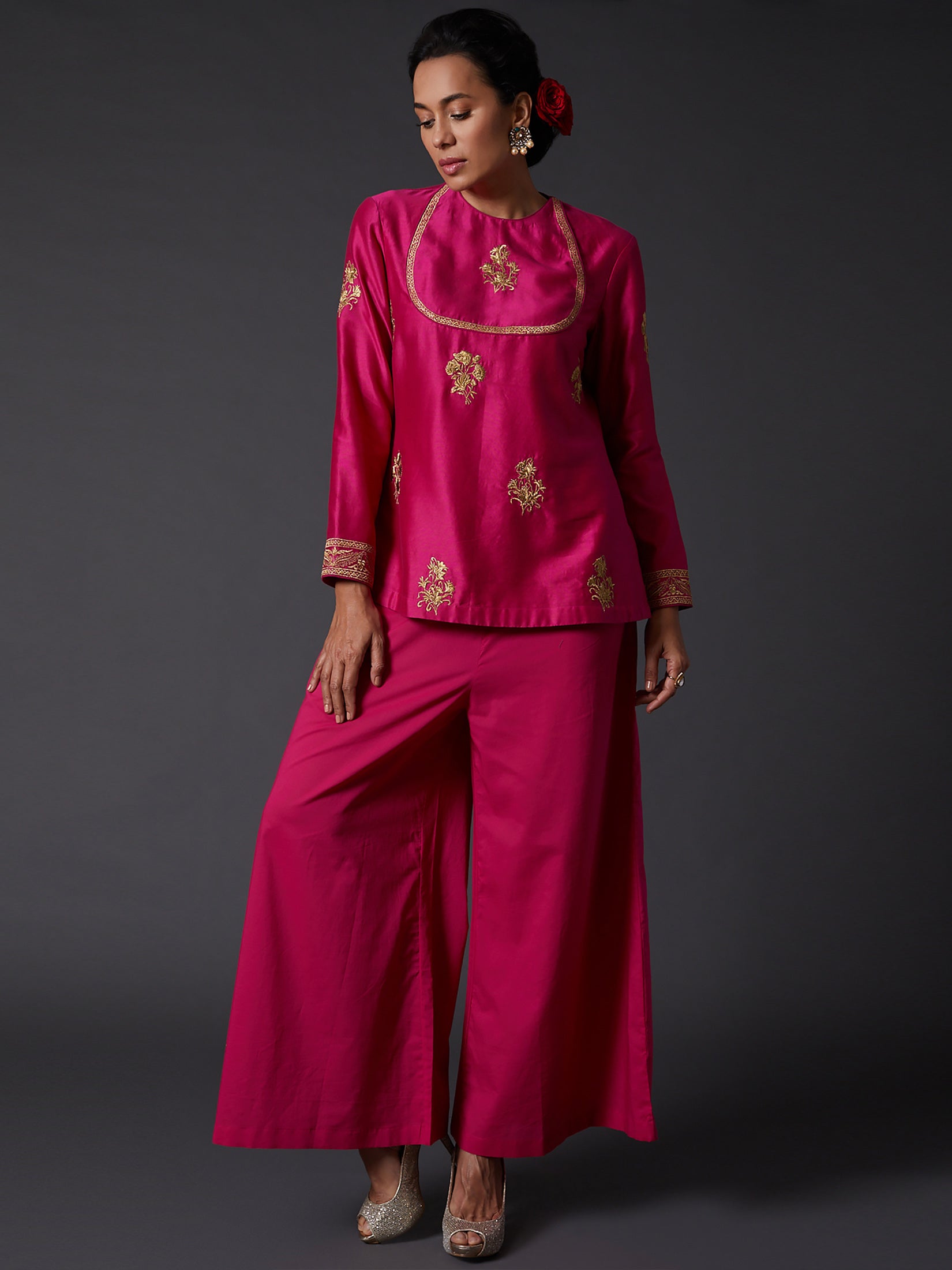 Fuchsia Embroidered Tunic