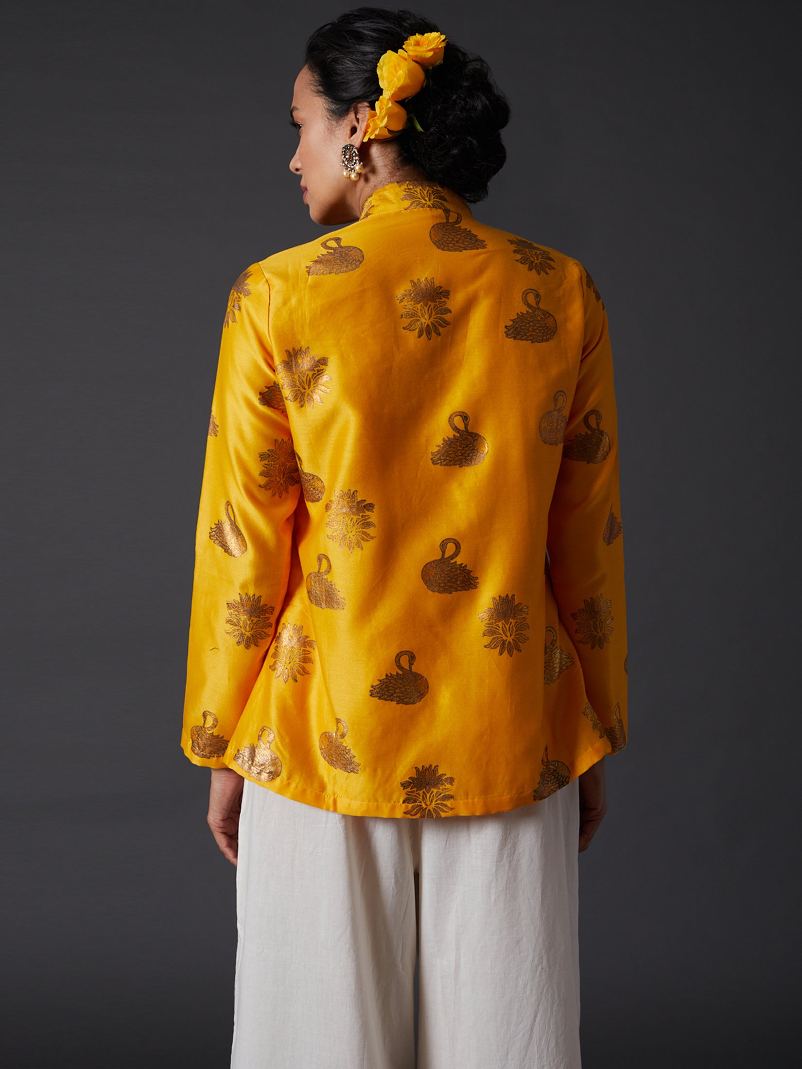 Yellow Block Printed Tunic