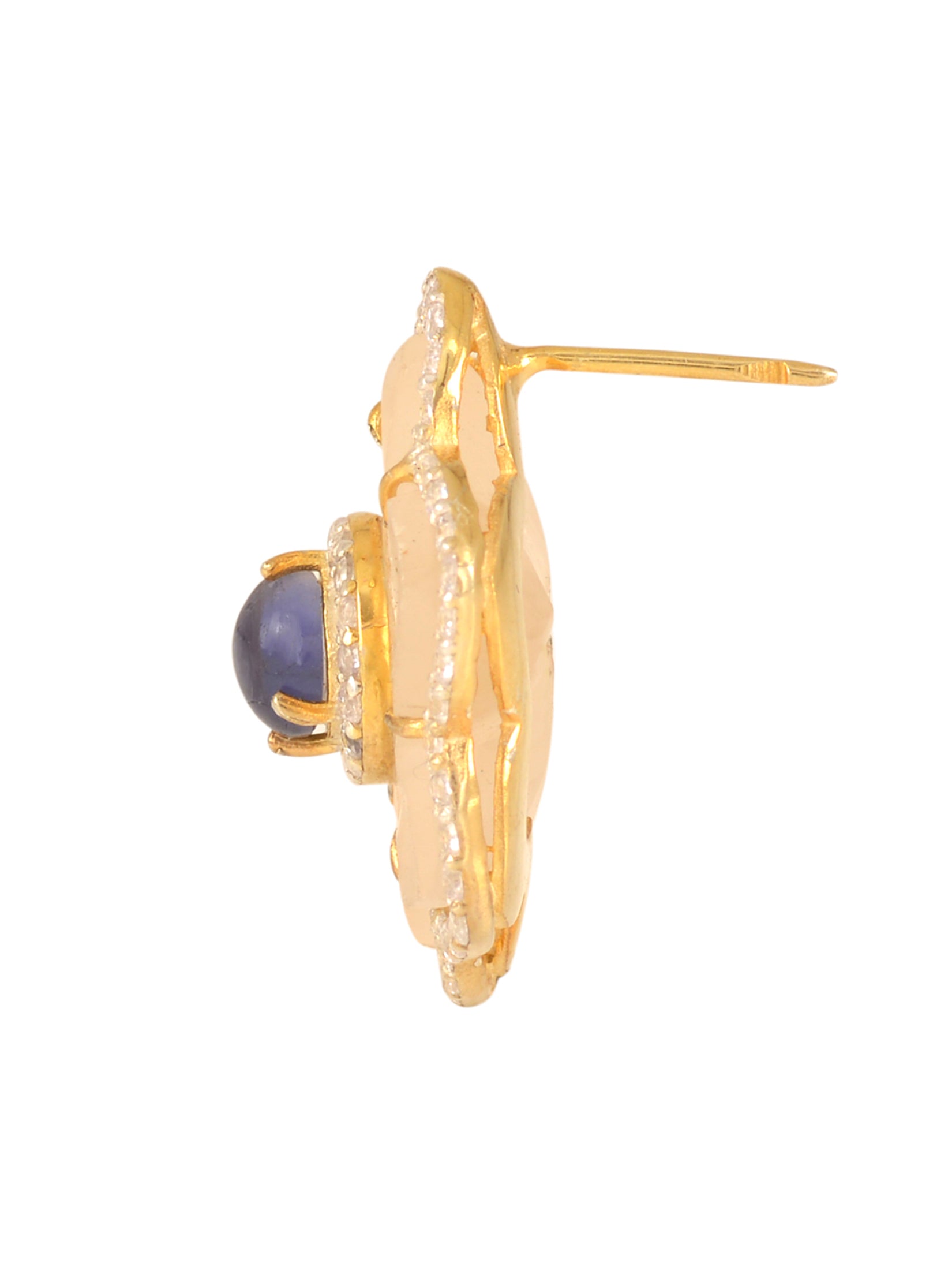 Crystal And Iolite Starflower Earrings