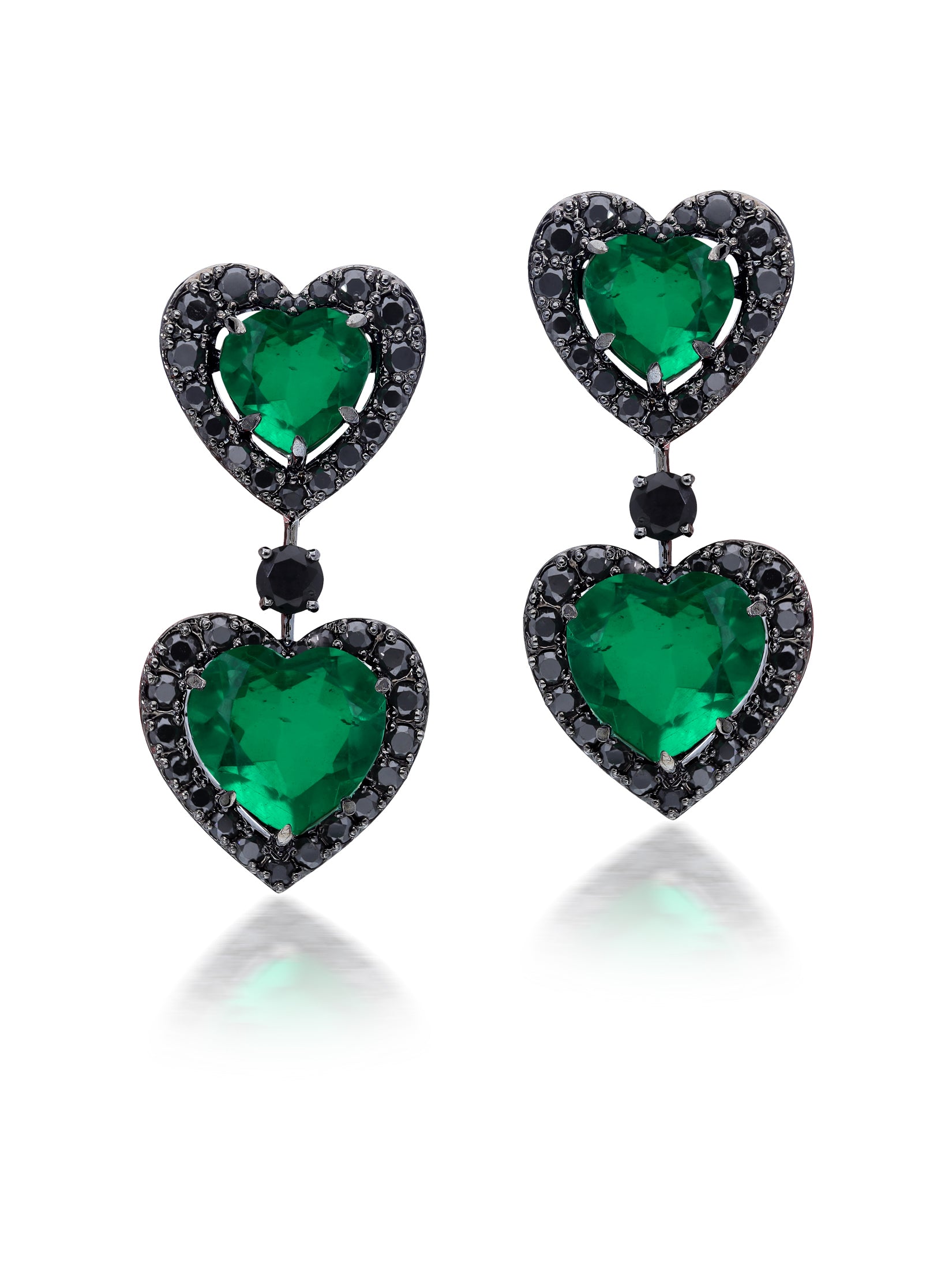 Black and Green Danglers & Drops Earrings
