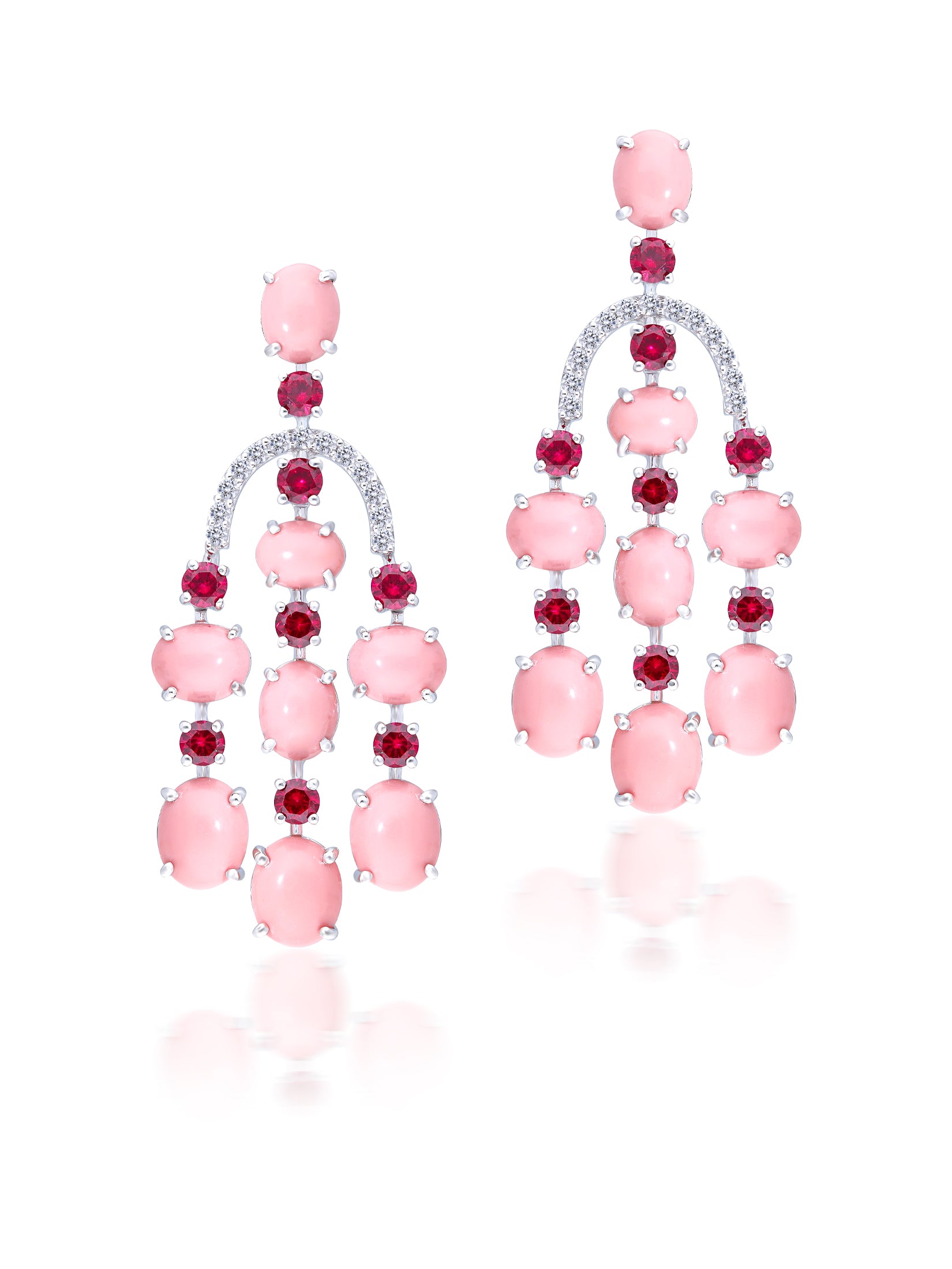 Baby Pink Jhumka Earrings for Lehenga Choli by FashionCrab® - FashionCrab.us