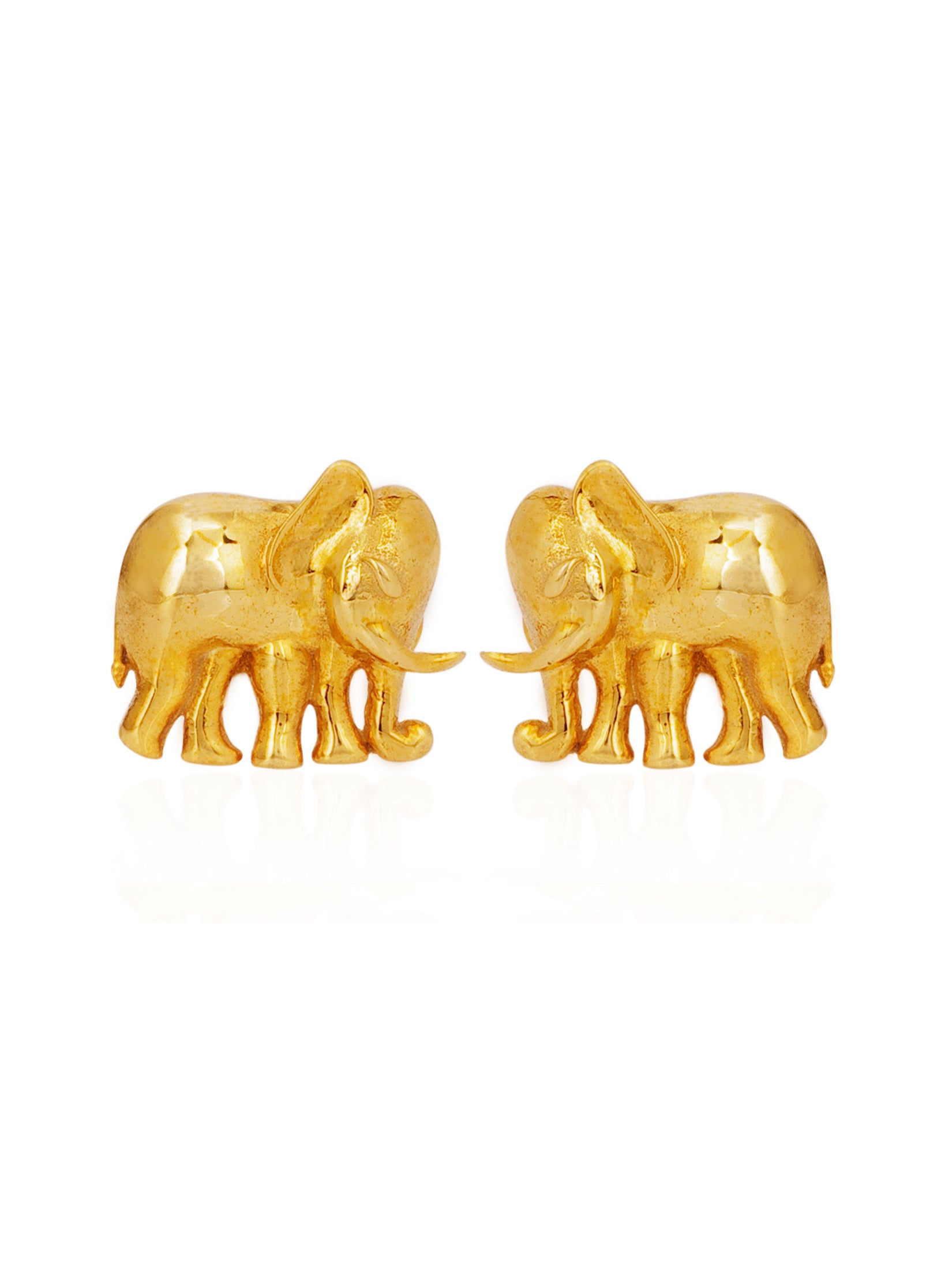 Cut Out Gold Elephant Cufflinks