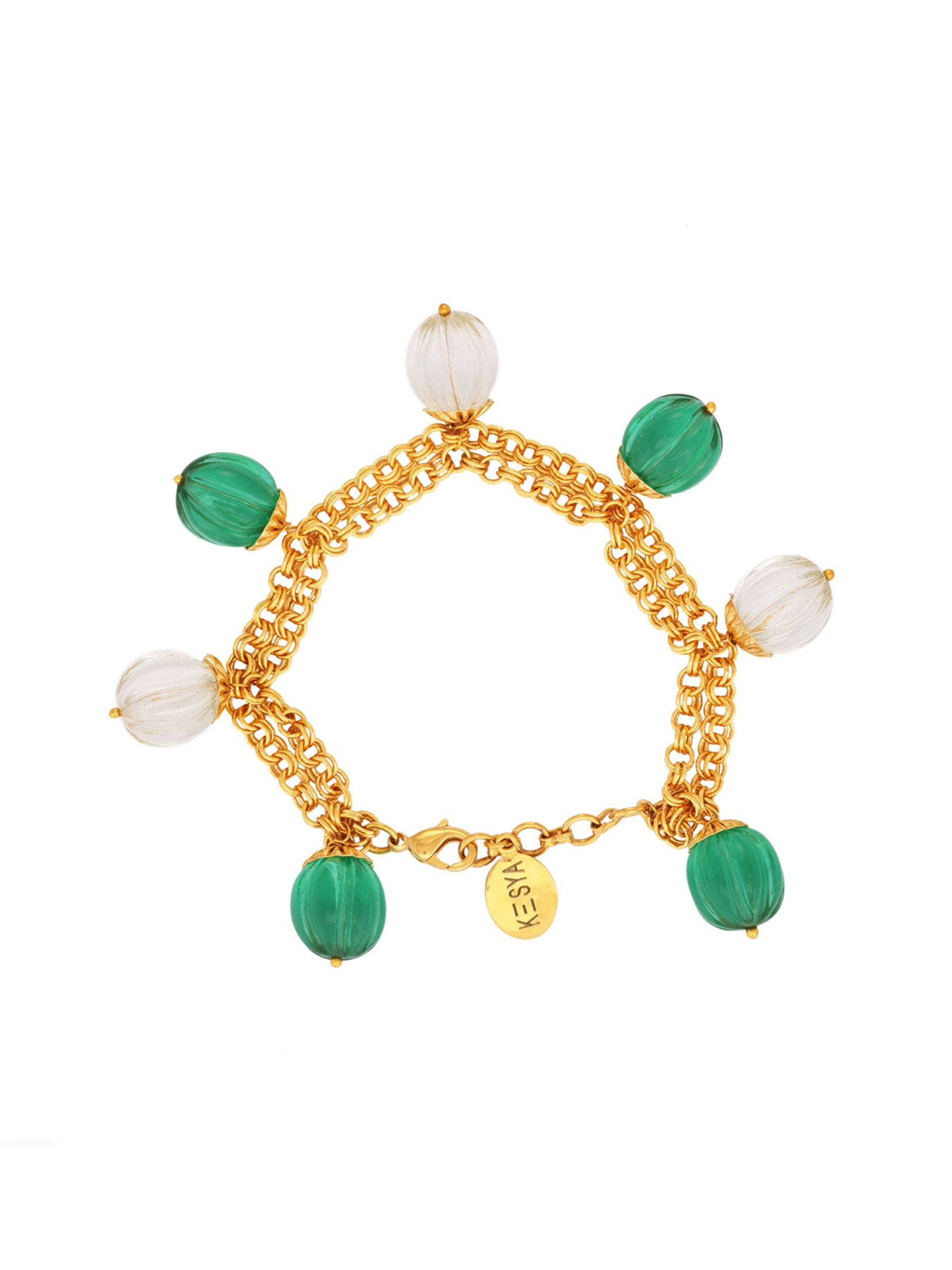 Green And Clear Melon Bracelet