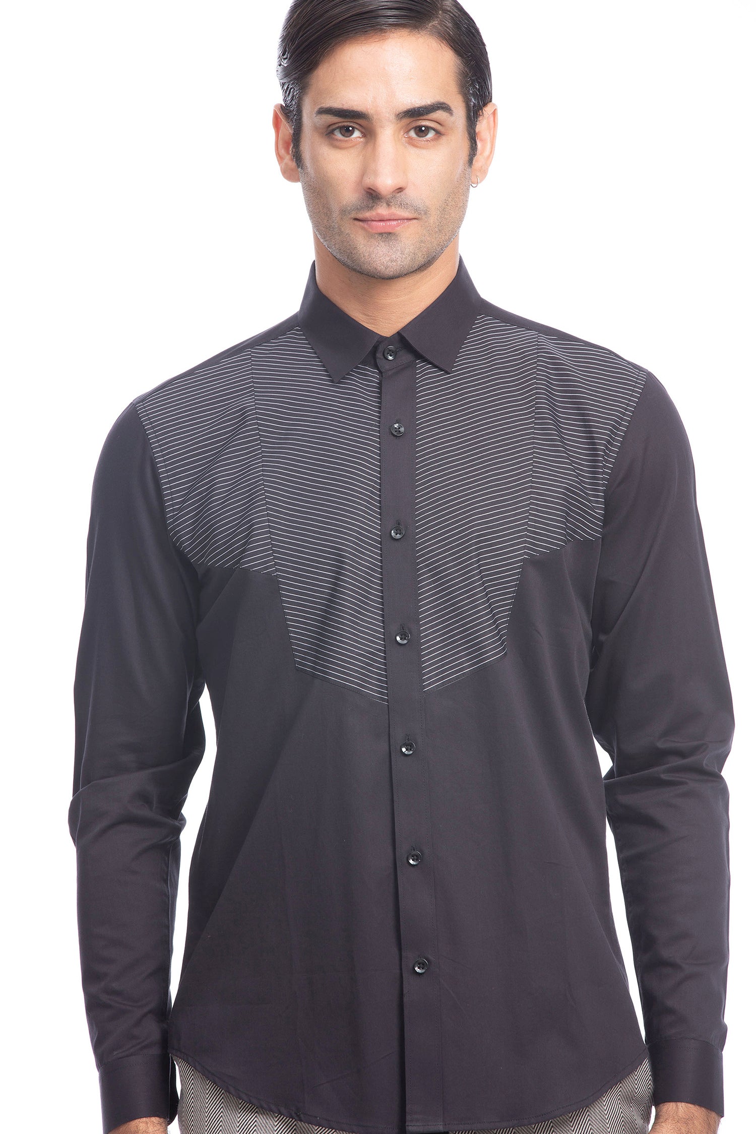 Black Multi Panel Shirt
