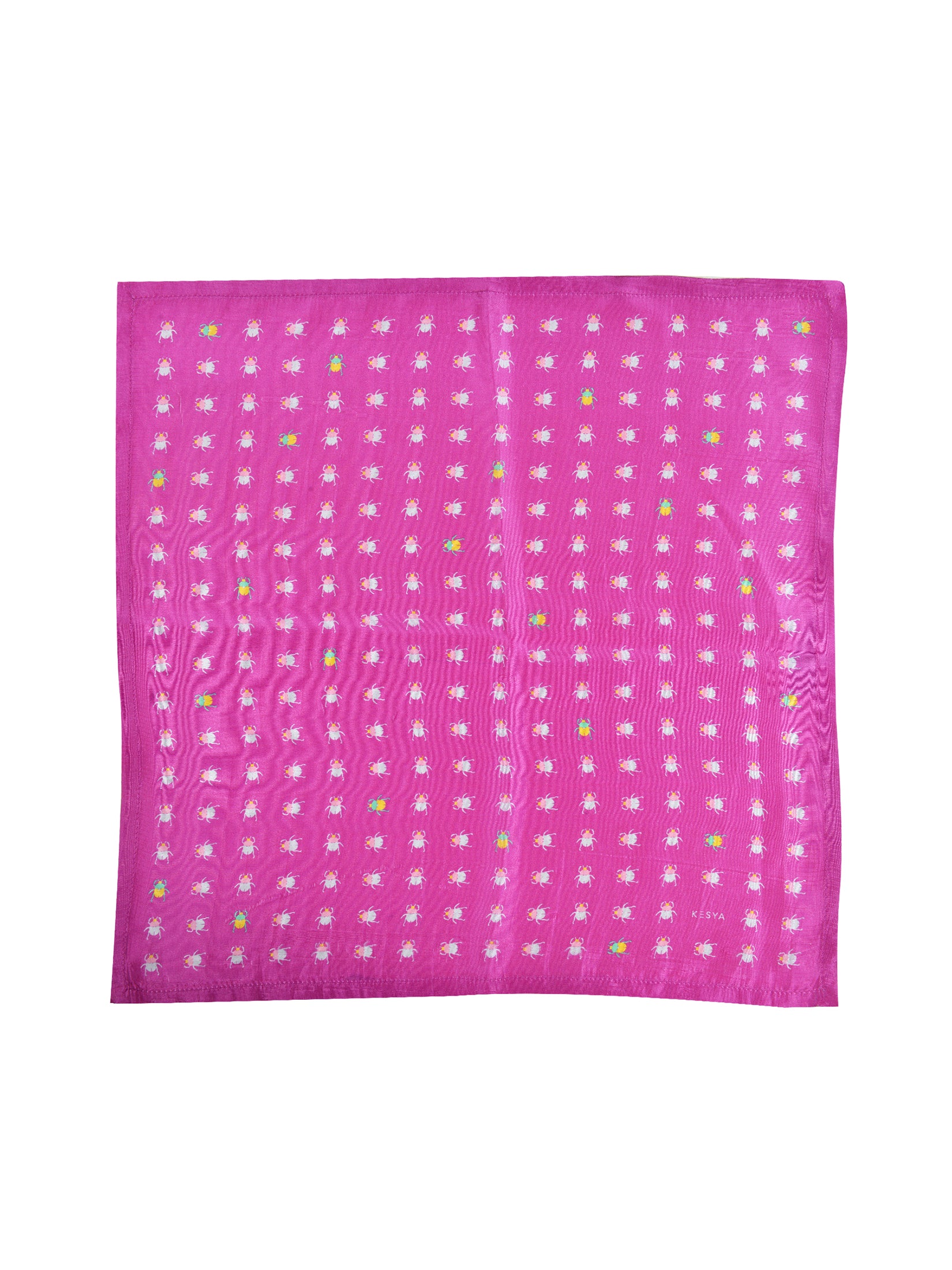 Pink Bug Pocket Square