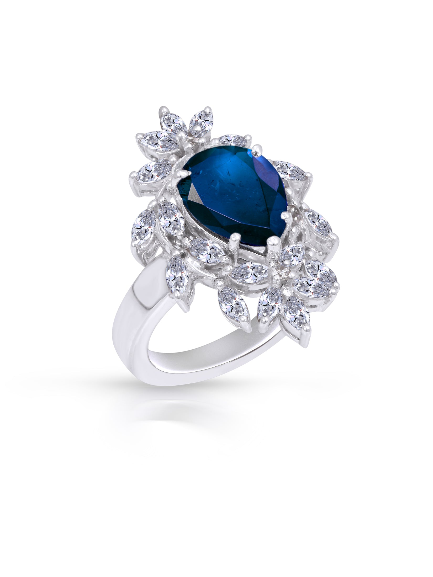 Blue and White Cocktail Ring