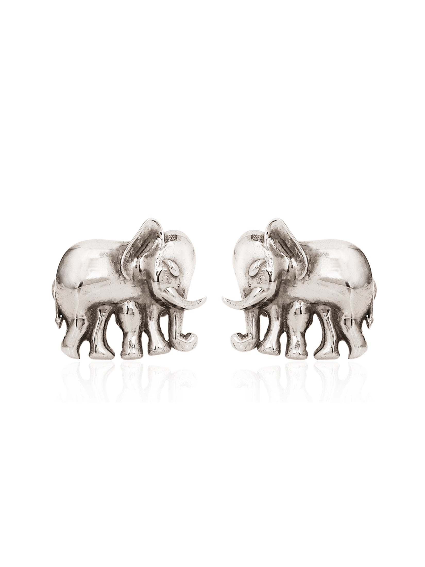 Cut Out Silver Elephant Cufflinks