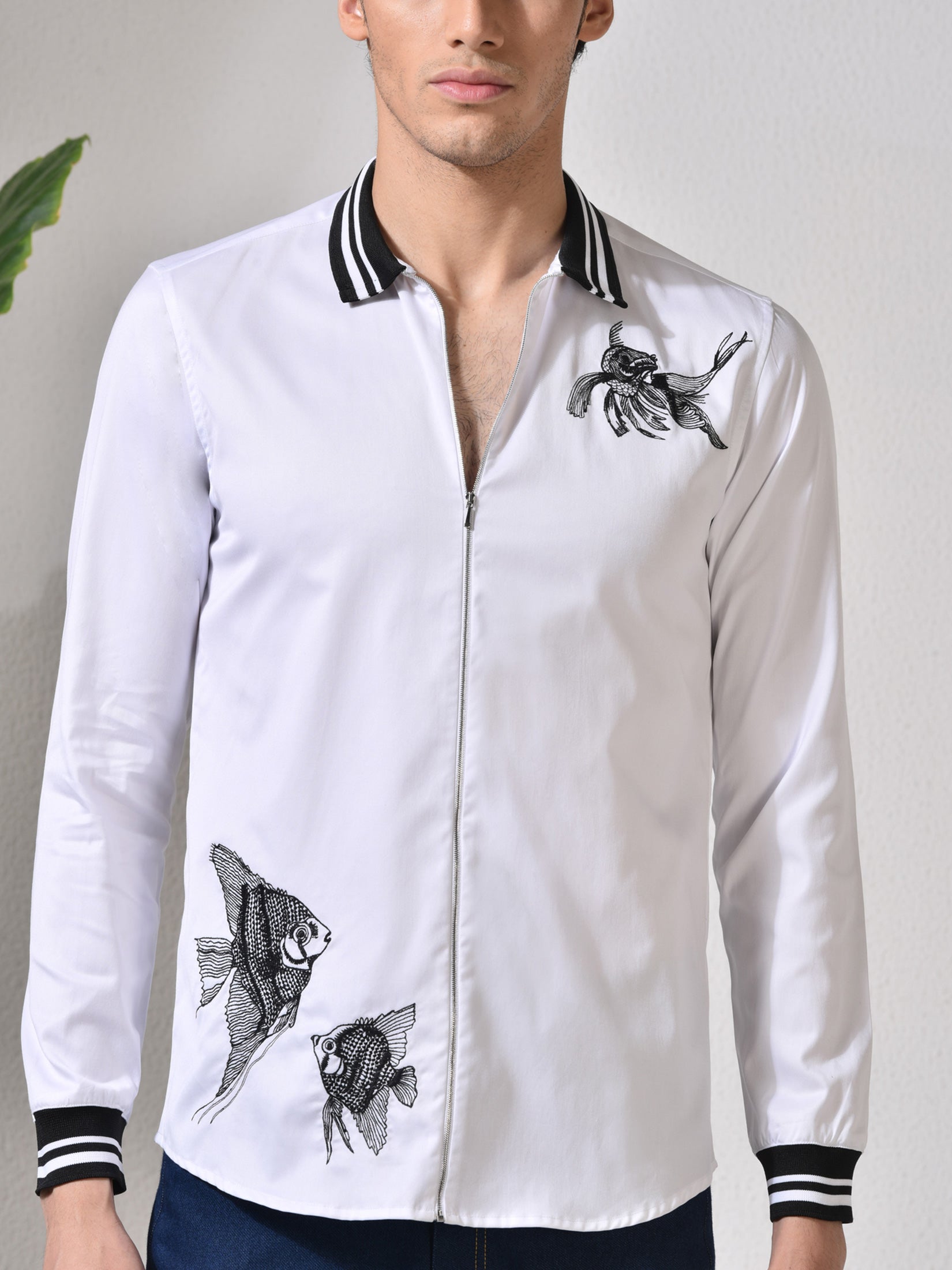 Bait, Fish Embroidered Shirt