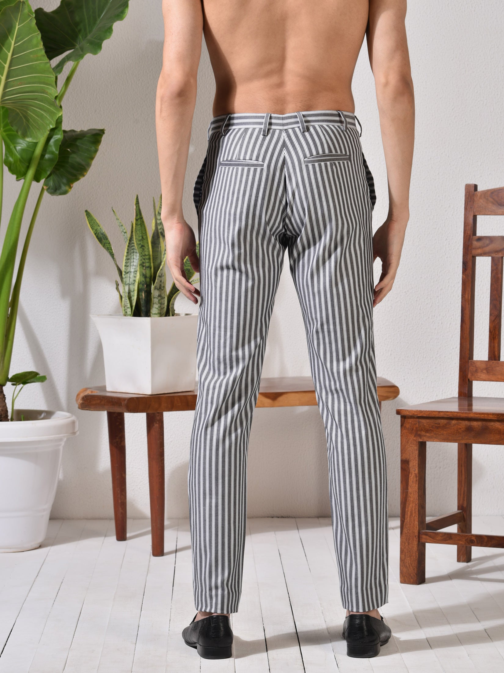 Crossing, Striped Trouser With Play of Lines