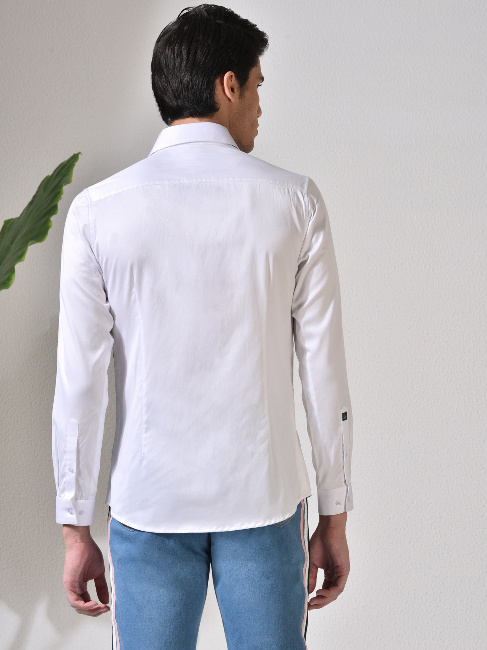 Luminor, White Colour Blocked Stripes Shirt