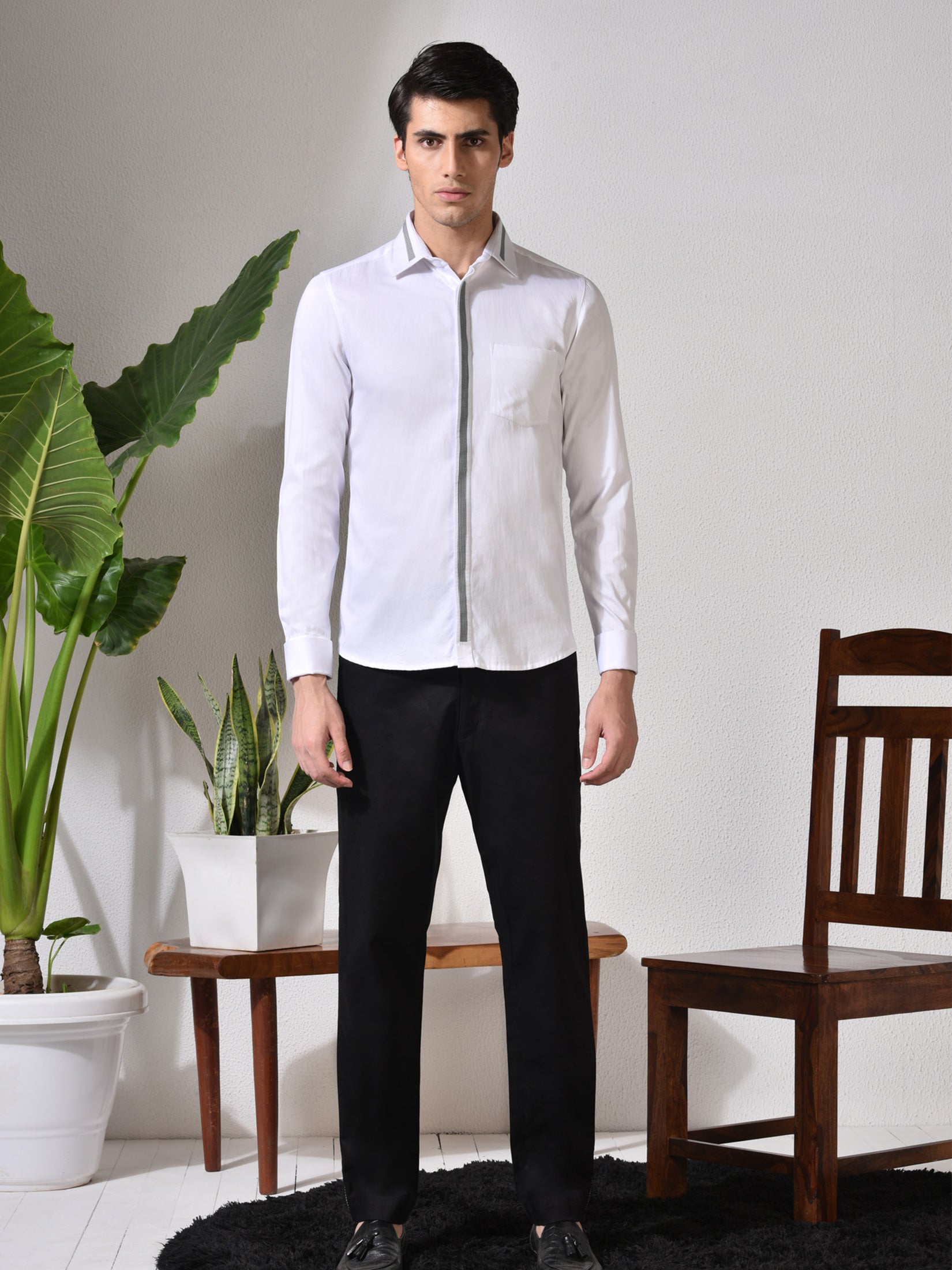 Valour, White Shirt With Cut & Sew Detailing
