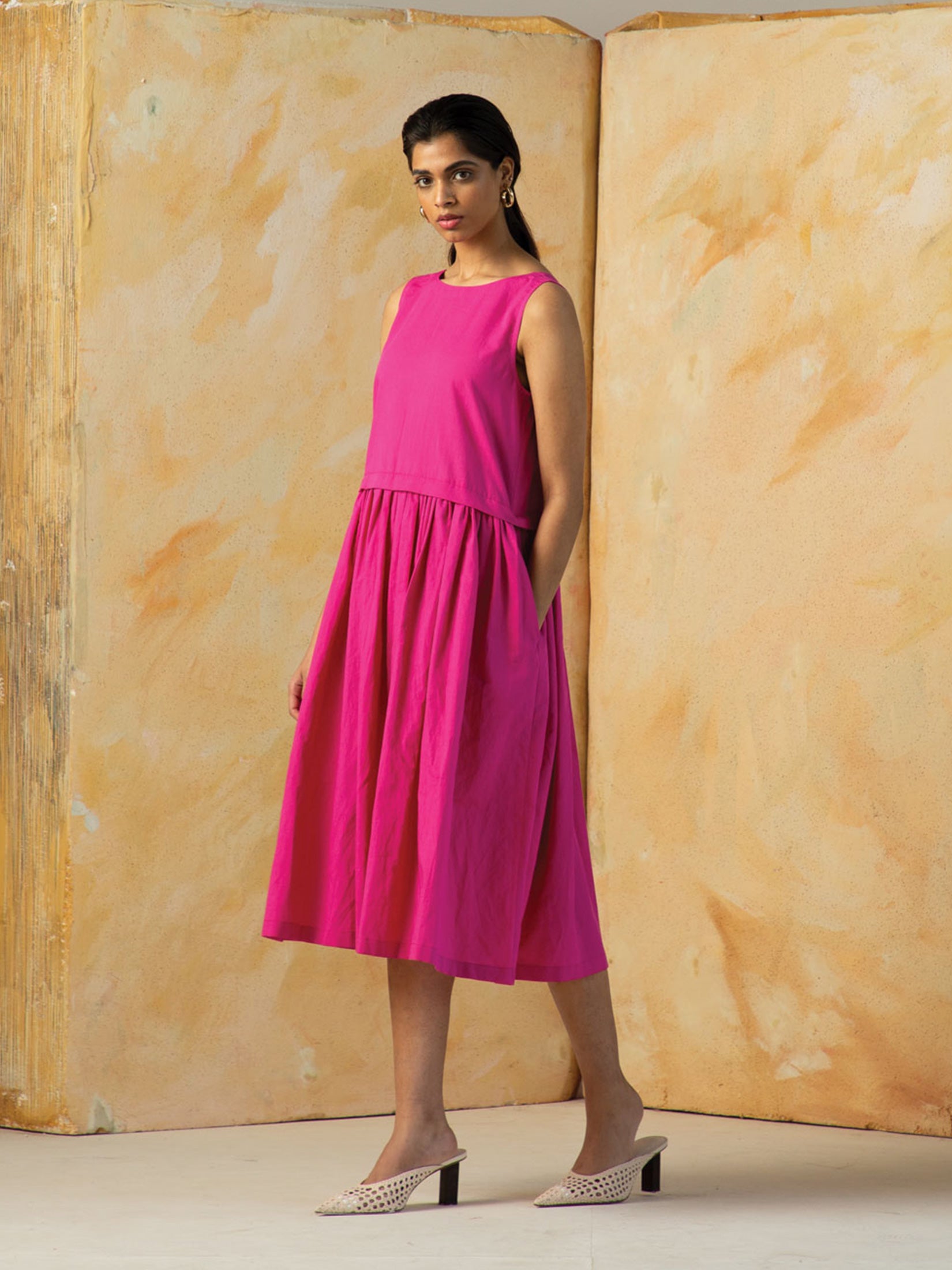 Rylie Pink Solid Dress